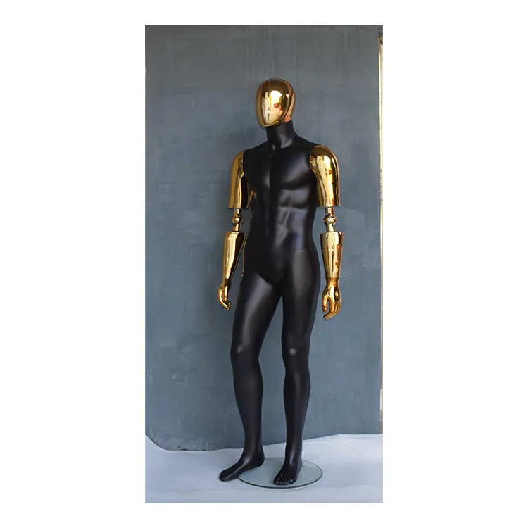 Hoge Kwaliteit Glasvezel Cool Zwart Sterk Abstract Full Body Mannelijke Mannequin Voor Doeken Pak Display