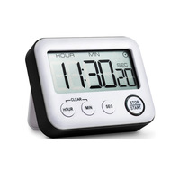 Jam Alarm Digital Modern Minimalis Desain Terbaru, Baterai, Operasi Senyap, Layar Digital Ringkas, Bahan ABS, untuk Meja