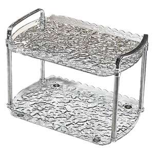 ชั้นวางเครื่องเทศสไตล์ฝรั่งเศสแบบสองชั้น โปร่งใส พร้อมหูจับ สำหรับขวดเครื่องปรุงและเครื่องเทศ - Product Image 4