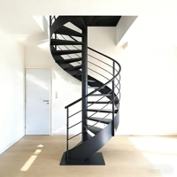 Escalier en colimaçon préfabriqué moderne et créatif, un escalier rotatif intérieur en métal