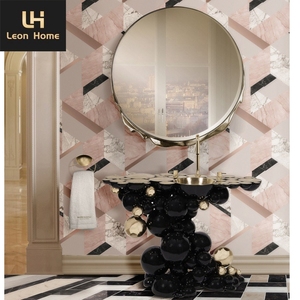 Boca Do Lobo Luxury Villa Lavabo autoportant en forme de boule en acier inoxydable noir lavabo en newton - Product Image 2