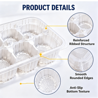 Boîte d'emballage alimentaire jetable transparente personnalisable, sûre, pour aliments congelés, recyclable, de qualité alimentaire, sans BPA, boîtes en plastique pour l'emballage alimentaire