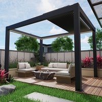 Pergola en aluminium de haute qualité avec toit à lames motorisé rétractable, auvent de jardin, pavillon d'extérieur