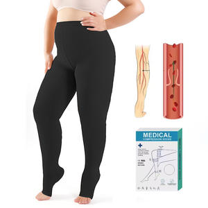Collants de compression médicaux personnalisés à bout ouvert, <span class=keywords><strong>classe</strong></span> <span class=keywords><strong>2</strong></span>, à pression graduée, pour le soulagement des varices et la récupération post-chirurgicale, 20-30 mmHg - Product Image 1