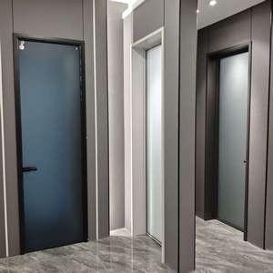 Porte battante manuelle ultra-fine <span class=keywords><strong>RG45</strong></span> étanche en alliage d'aluminium moderne sans rupture thermique pour cuisine, salle de bain et bureau - Product Image 2