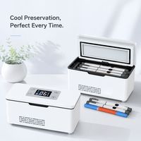 Mini-réfrigérateur portable 4L pour peptides avec batterie, boîte de stockage alimentée, thermomètre intégré, pour produits frigorifiques