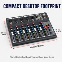 Mini-mixeur audio E7USB Bluetooth USB Lecteur MP3 Égaliseur 3 bandes Alimentation fantôme 48V pour diffusion en direct, enregistrement à domicile, podcast