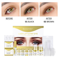 Kit 2-en-1 de permanente et teinture pour cils à froid, personnalisable OEM, pour rehaussement et coloration des cils, kit de permanente et teinture DIY pour cils