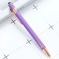 Stylo à bille capacitif à écran tactile pour imprimer un logo, corps en aluminium multicolore, nouveau stylo perforé Meiji