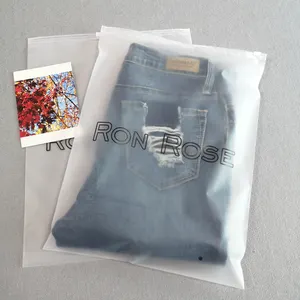 Custom Logo Printing Polybag With Zip Garment Packaging Zipper bag , Frosted Clear Zip Lock Bag For Women's Clothing