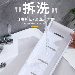 Étagère murale de rangement pour salle de bain, blanche, 50x30 cm, durable, pour articles de toilette - Product Image 3