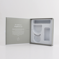 Boîte en carton rigide à rabat magnétique OEM avec doublure en plastique, gaufrage, matériaux recyclés, kit d'appareils de beauté, esthétique, médical et soins du visage à domicile