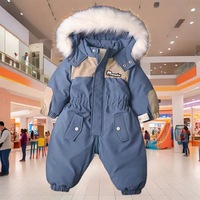 Combinaison à capuche en polyester avec fermeture éclair bidirectionnelle, épaisse, chaude, lavable, adorable, pour bébé nouveau-né, tenue d'hiver pour ramper