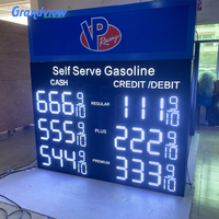 Panneau d'affichage numérique LED étanche pour prix du carburant, télécommande, luminosité réglable, affichage des prix de la station-service