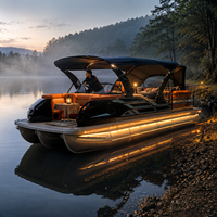 Bateau de pêche sportif en aluminium de 22 pieds, ponton, 12 personnes, écran de console, moteur hors-bord 200 CV, certifié CE, personnalisable