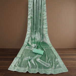 Indien Bollywood mariée fantaisie classique doux soie tissu femmes Saree fil travail bordure coupe fête dernière tenue ethnique exclusive - Product Image 3