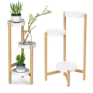 Étagères de présentation de <span class=keywords><strong>fleurs</strong></span> <span class=keywords><strong>d</strong></span>'<span class=keywords><strong>angle</strong></span> en bambou robuste - Product Image 1