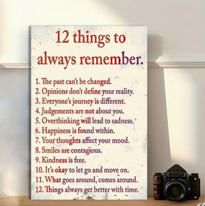 Cuadros de Arte de pared modernos inspiradores 12 cosas para <span class=keywords><strong>recordar</strong></span> para siempre citas lienzo pintura - Product Image 6