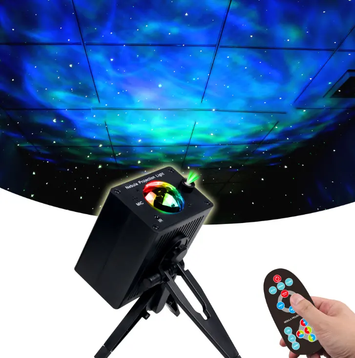 Indoor Starry Sky Projector Lamp Water Pattern Night Light LED Nebula Stage Light For Bedroom Bedside Party Decoration