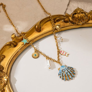 สร้อยคอจี้แฟชั่นสไตล์ฮาวายสำหรับผู้หญิงทำจากสเตนเลส316L เครื่องประดับ14K 18K - Product Image 3