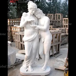멋진 실물 크기 대리석 섹시한 누드 여자 정원 야외 여성 동상