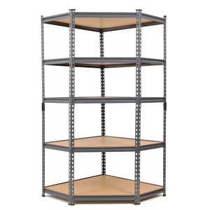 Étagères en métal robustes avec support de rangement en MDF Étagère d'angle de 90cm Étagère de <span class=keywords><strong>garage</strong></span> en fer Étagère d'angle multiple Matériau en acier - Product Image 1