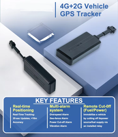 Rastreador GPS 4G con Cable, Dispositivo Antirrobo con Corte de Motor, Rastreo en Tiempo Real para Autos y Motocicletas