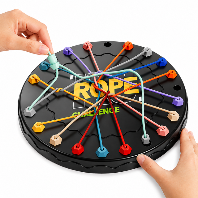 Rope Untangling Puzzle Game Mini Travel Size | Educational Strategy Board Game, for Kids & Adults, Family Travel Party Games