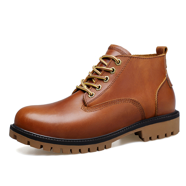 New High Quality Outdoor Work Man Elevator Boots s Height Increase 36-47 Big Size Genuine Leather  Hot Sale USA Brand