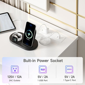 Meuble <span class=keywords><strong>TV</strong></span> LED moderne Centre de divertissement <span class=keywords><strong>TV</strong></span> 80 pouces avec prises de courant Console de stockage multimédia de jeu pour salon chambre à coucher - Product Image 6