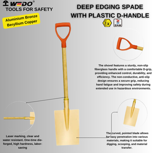 WEDO BAM ATEX FM Certificate Non-sparking Aluminium Bronze Deep <strong>Edging</strong> <strong>Spade</strong> with Plastic D-handle - Product Image 4