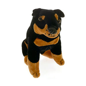 Personalizado realista <span class=keywords><strong>Rottweiler</strong></span> perro relleno Animal simulado realista peluche cachorro muñeca lindo bordado marrón negro perro juguetes de peluche - Product Image 5