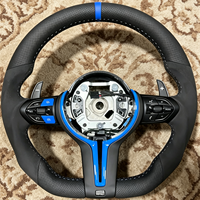 Volant sport en cuir noir à fond plat pour BMW E92 X6 M3 E71 X5 E70 F15 F16 F10 F30 F31 F32 F20 E90 E87