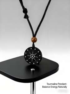 Pendentif quantique d'énergie scalaire japonais premium avec pierre de lave noire Constellation pour enfants Collier <span class=keywords><strong>anti</strong></span>-rayonnement EMF - Product Image 2