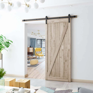 Modern Bi-Folding Sliding Barn Door Hardware <b>Kit</b> Black Iron Flat Track Top Mount Roller for 4 Doors Durable Screw Installation - Product Image 4