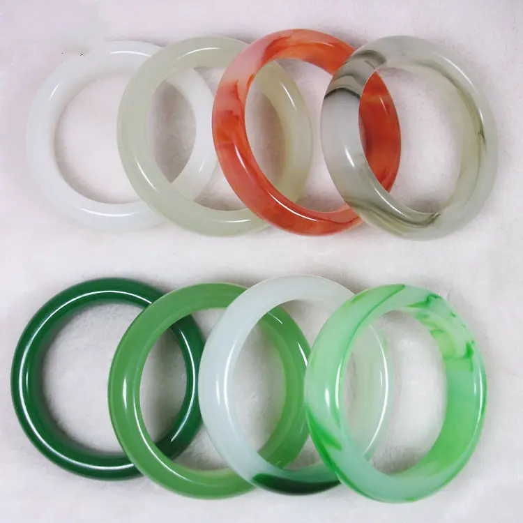 Atacado de vidro imitação imitação de ágata pulseira de jade pulseira 60mm de diâmetro para as mulheres