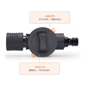 Distributeur de mousse pour lave-auto Huabangshi, en plastique, débit d'eau réglable, pour le lavage de voitures à domicile - Product Image 1