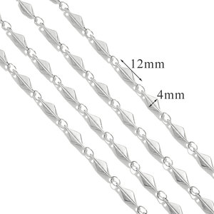 สร้อยคอรูปทรงข้าวหลามตัดทำมือสุดหรู |   สร้อยคอสแตนเลสสตีลเคลือบทอง 18K สำหรับทำเครื่องประดับ - Product Image 6
