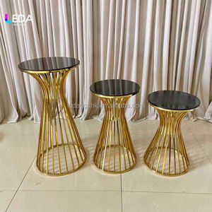 Socle rond doré LEDA 60 70 90 cm pour gâteau de mariage, présentoir à dessert pour fête de mariage - Product Image 6