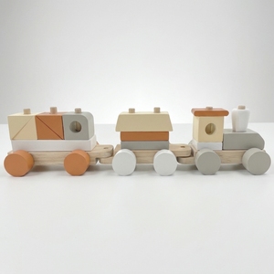 <span class=keywords><strong>Train</strong></span> en bois Montessori, thème général, écologique, jouet interactif pour enfants, véhicule de jeu, blocs de construction |   OEM ODM Vente en gros - Product Image 1