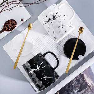 Tasse Simple et marbrée, noire, blanche, en céramique, pour couple, LOGO, cadeau de vacances, personnalisé, 20 pièces - Product Image 2