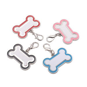 Onemax Hot Sale Dog Craft Key Chain Pet Tag Customized ID Name Dog Tag Personalized Dog Cat Pet Gift Sublimation Customization