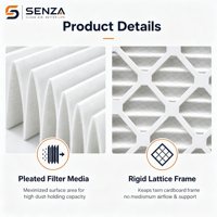 Filtre à panneaux plissés de haute qualité MERV 12 pour la ventilation de l'air, purificateurs d'air propres, remplacement, restaurant, fibre synthétique