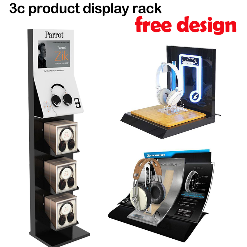 Customizable Floor Standing Mobile Phone Store Headphone Mobile Accessory Display Stand — view 2