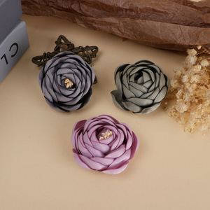 Accesorios para el Cabello con Borde de Satén y Flores de Rosa, Corsages de Tela Hechos a Mano para Bodas, Tocados Nupciales para Adultos - Product Image 4