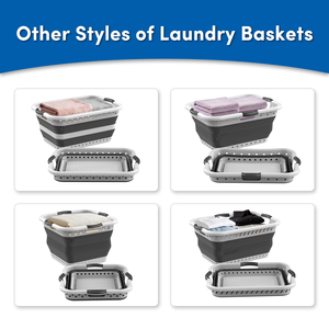 42L ポップアップ収納コンテナ 省スペース ハンパーバスケット 3つのハンドル付き 長方形 プラスチック製 ランドリーバスケット - Product Image 5