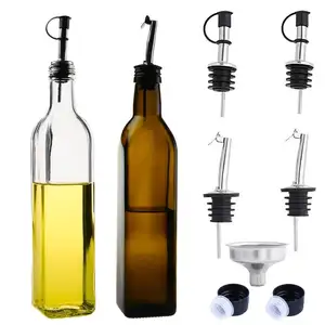 Set Botol Cuka, Set Dispenser Minyak Zaitun 2 Buah Botol Corong dan Botol Cuka