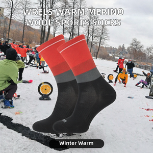 Winter <b>Merino</b> <b>Wool</b> Sports <b>Socks</b> Knitted Breathable Anti Slip Athletic <b>Socks</b> for Outdoor Training - Product Image 2