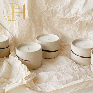 C&H Luxe Décoration d'intérieur <span class=keywords><strong>de</strong></span> Haute Qualité Pot en Céramique Porte-Bougie Bougie Parfumée Kerzen <span class=keywords><strong>De</strong></span> Bougie - Product Image 2