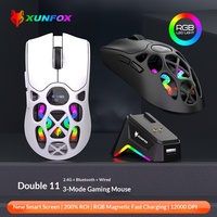 H16PRO Mouse Gaming Tri-mode Konektivitas Ringan E-sports 2.4G//Kabel Notebook Kantor Desktop Layar Pintar Magnetik